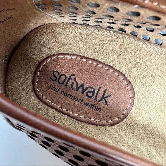 SOFTWALK Napa Brown Ballet Comfort Flats with cut out design Size 12 N - Picture 6 of 8